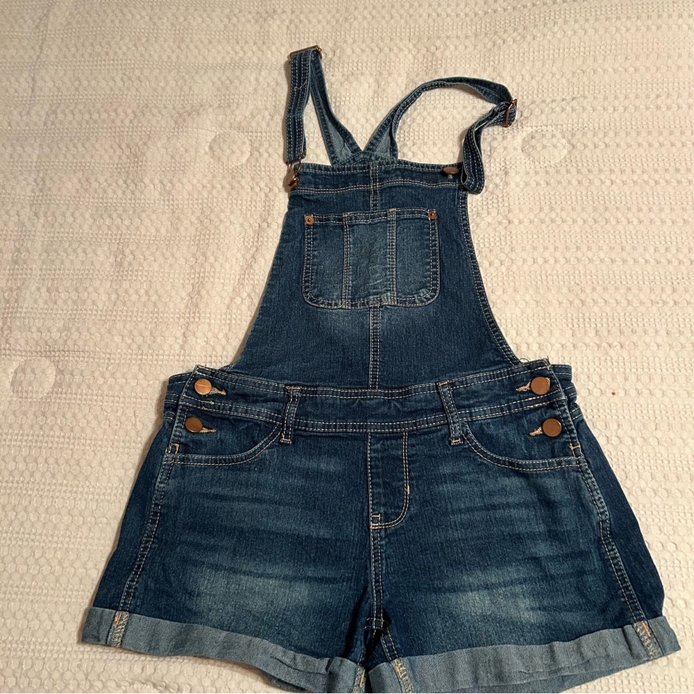 VTG 90’s Y2K NOBO Denim Shortalls Straps Sz S Preppy Flirty Grunge FLAW